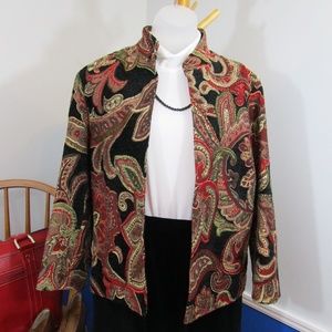 🧥HP🧥 Red And Black Brocade/Velvet Jacket